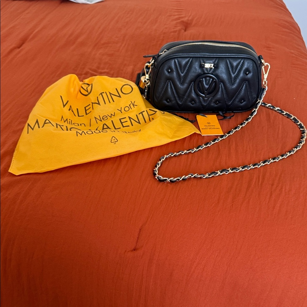 Valentino Black Quilted Crossbody Bag